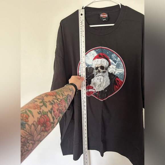 Santa Skull Rocky’s Harley Davidson Tshirt - Picture 4 of 7